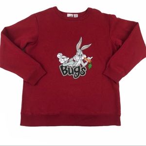 Vintage 90’s Warner Bros Bugs Bunny embroidered Sweatshirt Mens XS W/XL